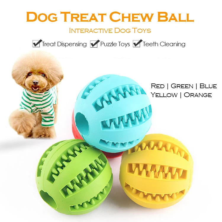 Mint Dog Treat Ball Rolling Durable Training Little Pet Shop Toys Wholesale Manufacturer Customized Rubber Interactive Dog Ball