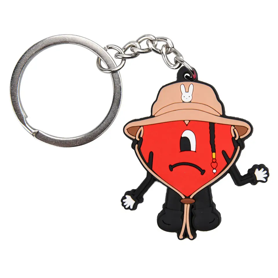 2022 YIWU AULLAN Christmas Gifts Keychain Pendants Juguete Bad Bunny Croc Charms 3D pvc Rubber Keychain Bad Bunny Keychain