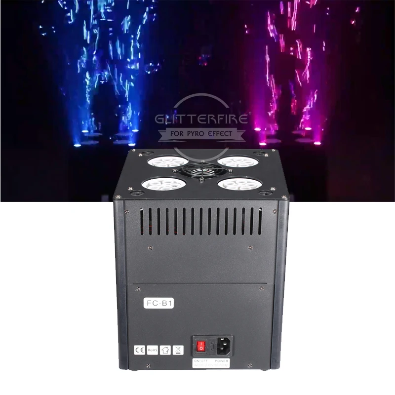 Stage RGB Led Light Bubble Machine 4 Nozzles Automatic Bubble Machine Spray 4-5M DMX Remote Control 20W Vertical Bubble Machine