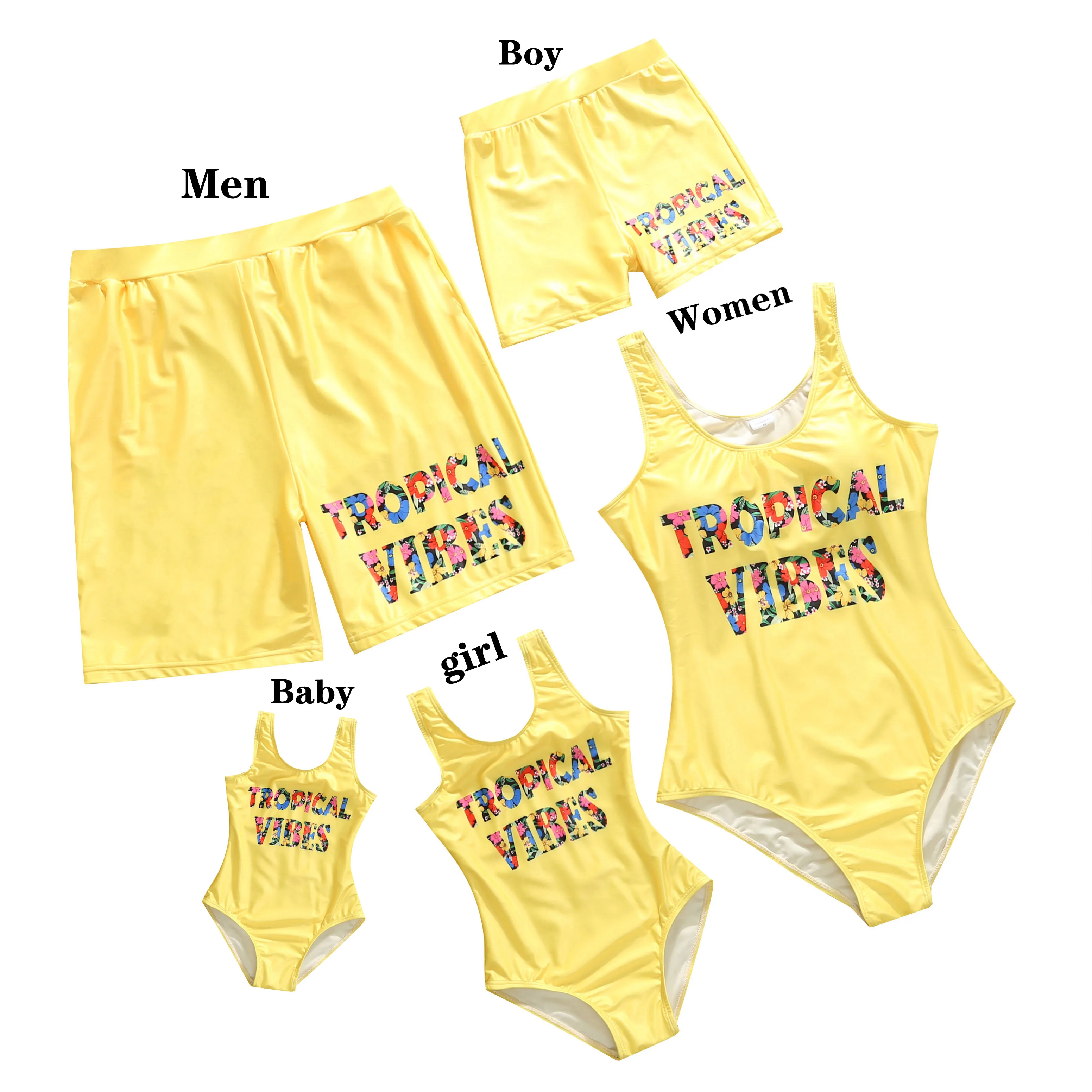 
Baby Girls Bikini Toddler Children Kids Swimsuit Mother and Daughter Son Family Matching Swimwear Beach 