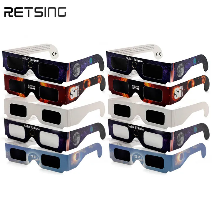 Оптовая продажа 2021, сертифицированные ISO очки Eclipse OEM, Бумажные очки на заказ от солнечного затмения