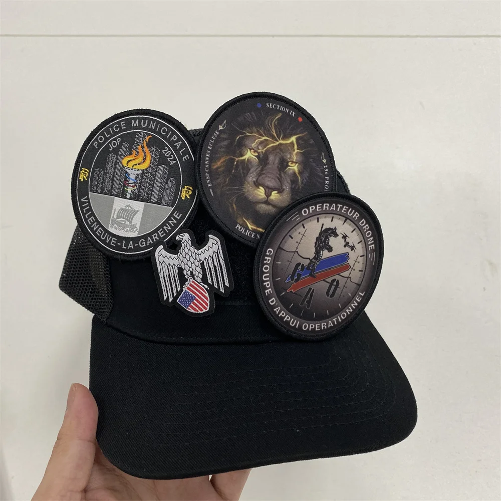 Hot sale baseball football embroidery iron on round sports team patches for jersey hat