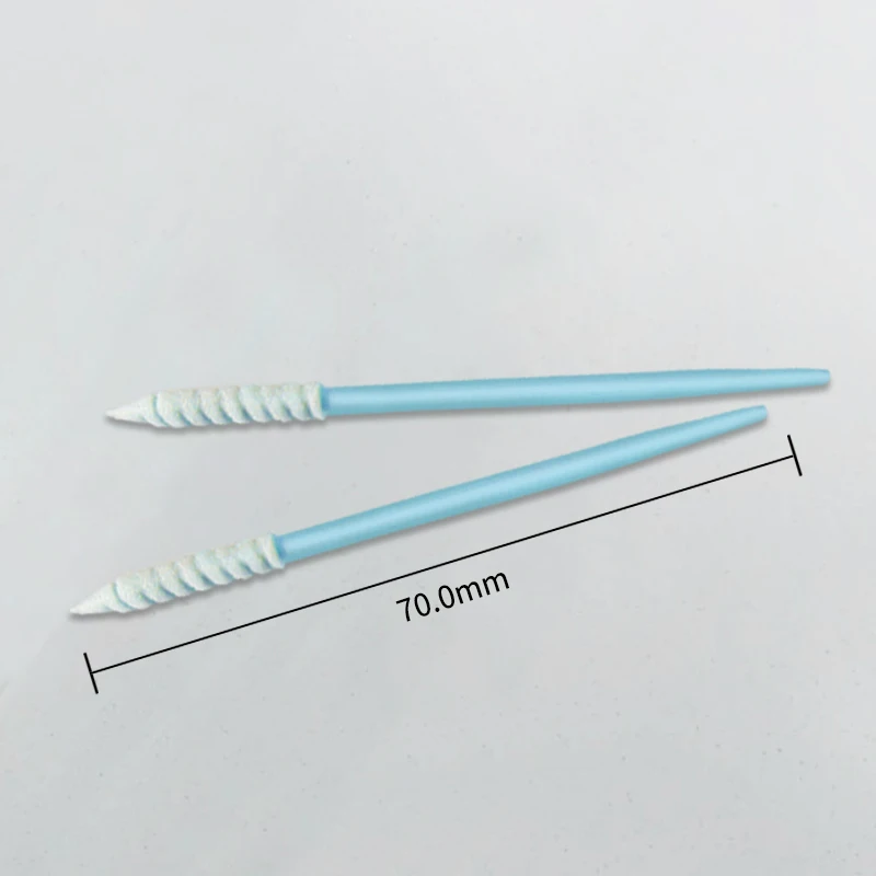 Slim Pointed Spiral Head Foam Polyester Cleanroom Swabs for Electronics Cleaning