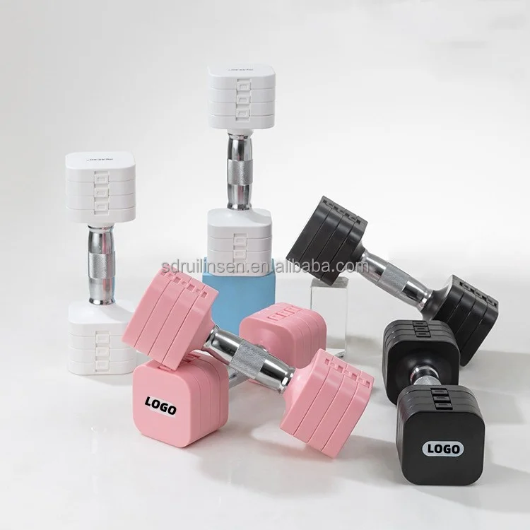Free Weights 1 Pair 10kg Adjustable Lifting Adjustable Women Bodybuilding Fitness Smart Pink Dumbbell Sets