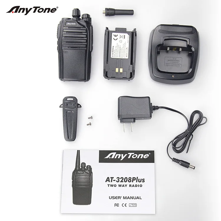 Anytone AT-3208 Плюс УКВ или УВЧ для переносного приемо-передатчика с большим радиусом 5 Вт Самый дешевый изготовленный на заказ Портативный 2 Way