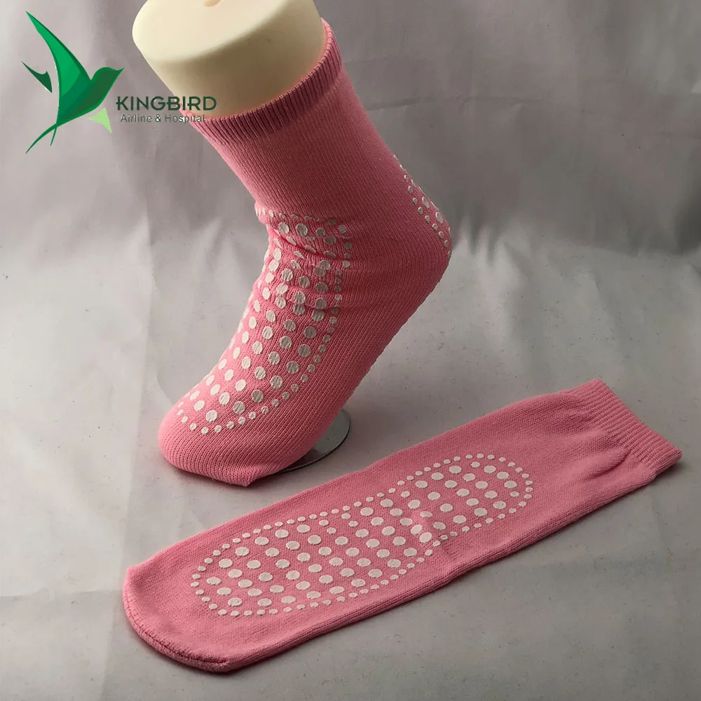 Disposable Breathable Sustainable Red Socks Hospital Anti-skid Sock Non Slip Socks