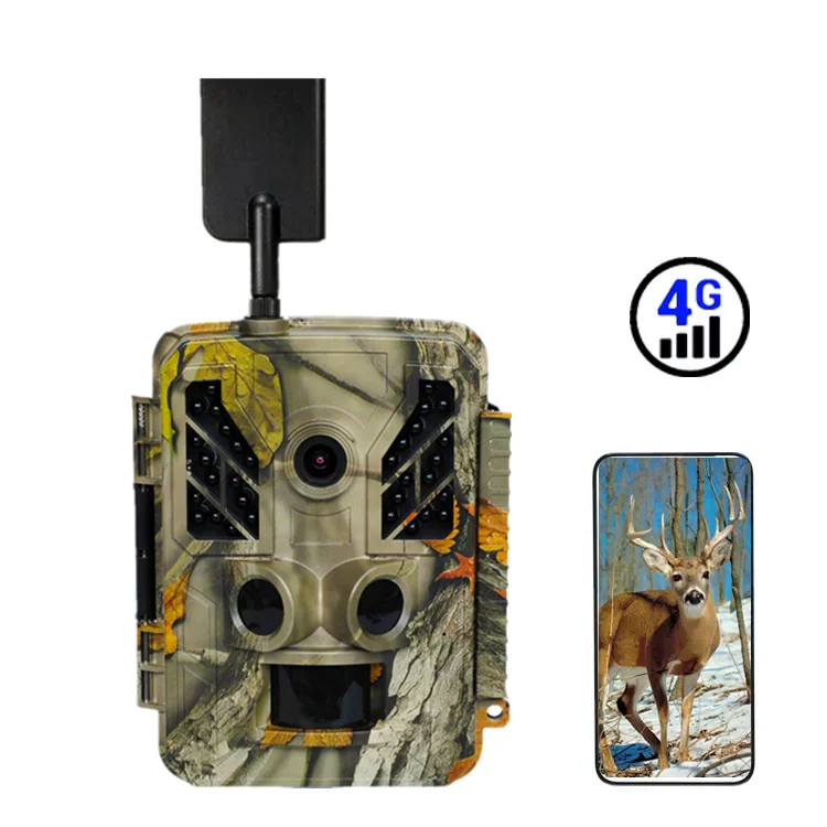 Outdoor IP67 Waterproof No Glow Night Vision Motion Activated 48MP 1080P 4G Cellular Cloud System Hunting Trail Wildlife Camera