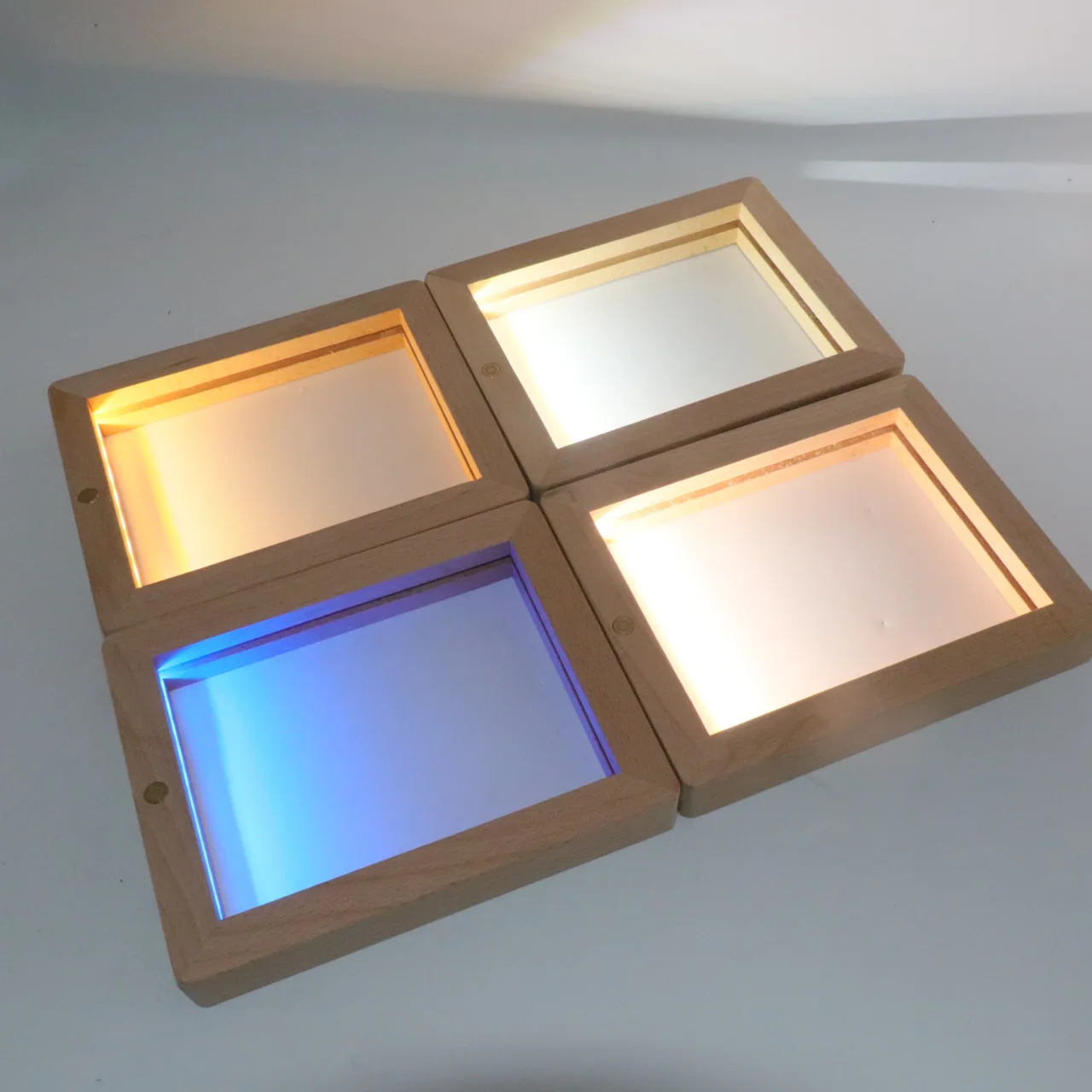 Beech solid wood luminous photo frame 3d night light photo frame diy wooden LED