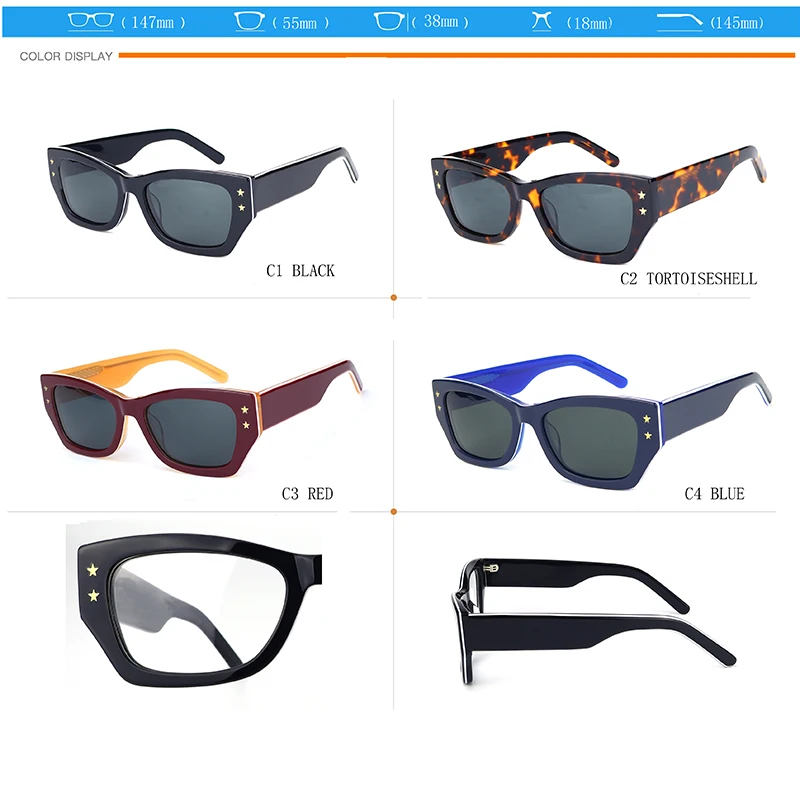 Glasses Manufactur Designer Men Women Sunglasses Logo Fashion Polarized Lens  Frame Acetate Handmade Luxury Brand Sunglasses