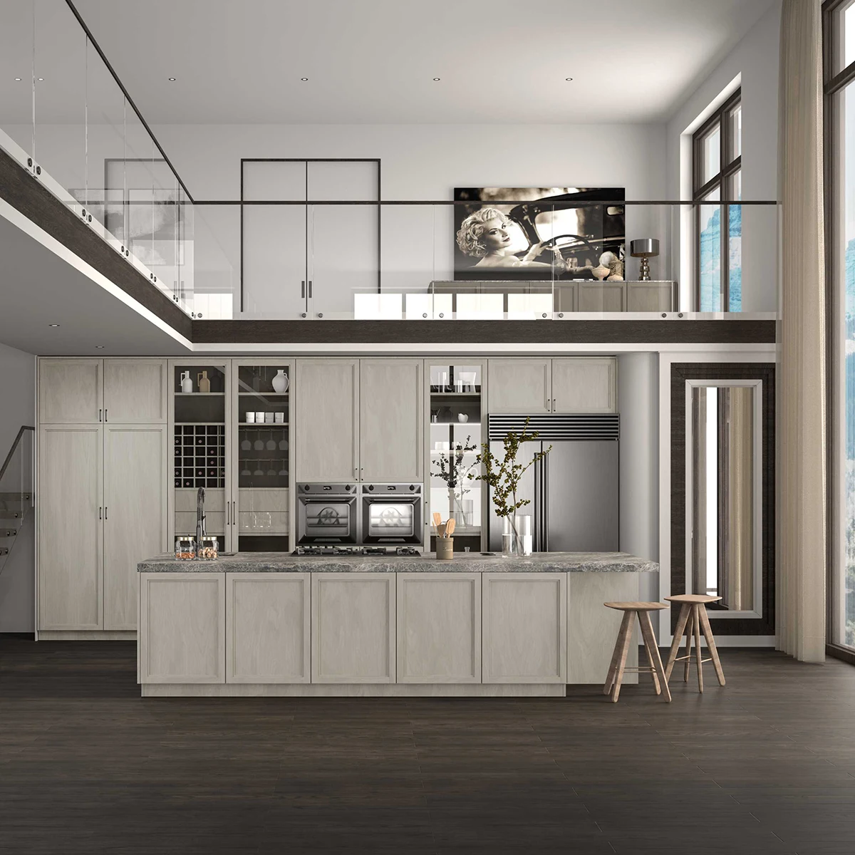 Wholesale Simple Design Modern Kitchen Cabinets Storage MDF Solid Wood Case Cabinets Bathroom Island