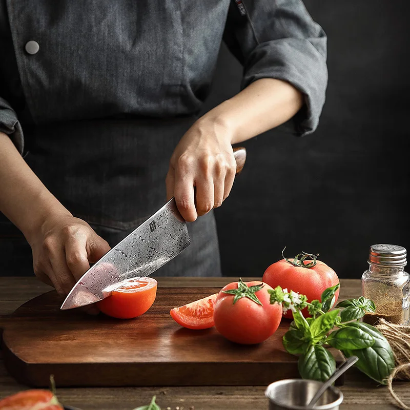 Лидер продаж 110 слои двухъядерный из дамасской стали с ручкой железного дерева роскошная кухня 3 шт. набор шеф-поварских ножей