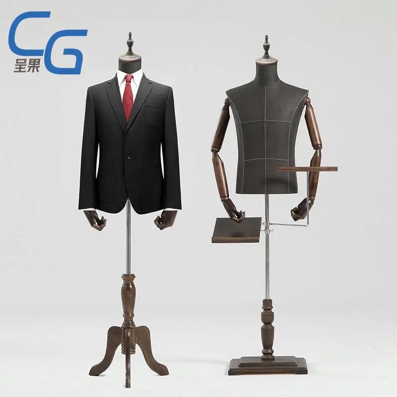 Low Price Fashion Suit Clothing Mannequin Black Full Body Standing Male Mannequin With Wooden Arm