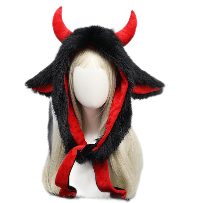 The Latest Character Lolita Warm Little Devil Cute Girl  Hat Cartoon  cute hats  Headwear Beanies, Cosplay headwear accessory