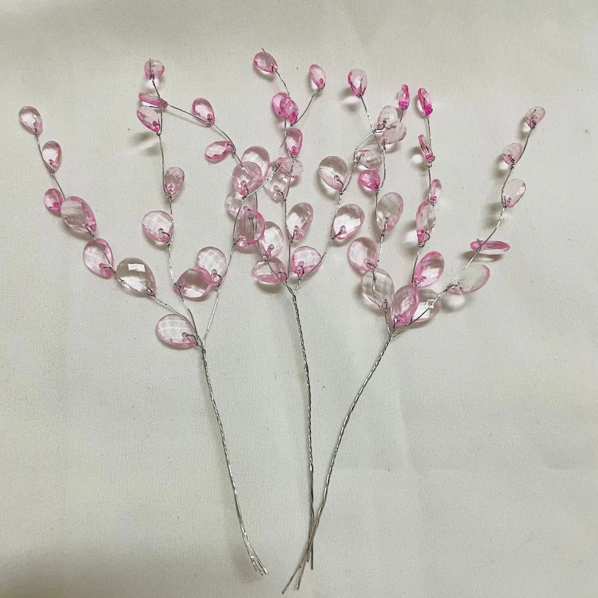 Artificial Bouquet DIY Crafts Acrylic Flower Bead Drops Branches Bead Sprays For Wedding Decoration