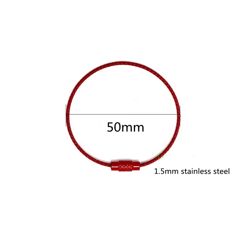 High Quality Wire Rope Key Chain Metal Wire Keychain Carabiner Cable Key Ring Outdoor Hiking