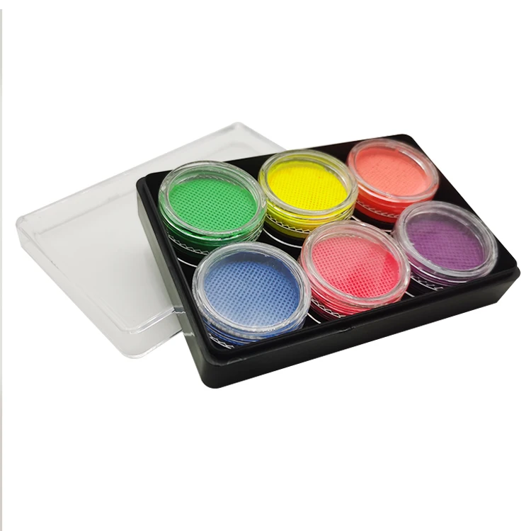 6 Color 18g UV Pastel dry Cosmetic Eye Make Up neon water activated eyeliner palette