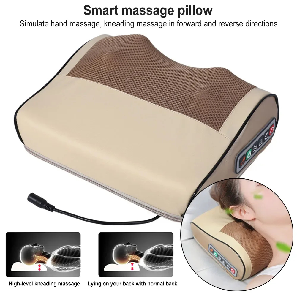 Top Sales Back Massager Pillow Deep Kneading Shiatsu Massage Pillow Muscle Pain Relief Stress Relax at Home Office and Car