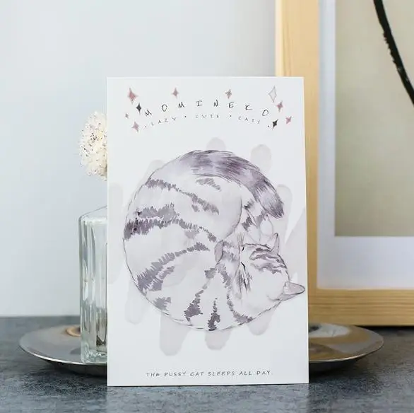 the cat sleep all day theme creative box postcard set