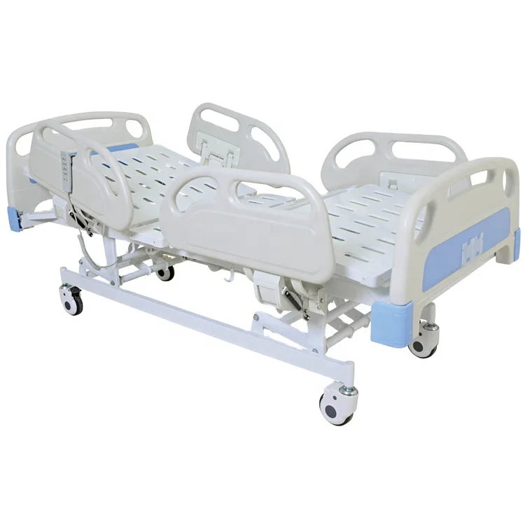 convenient high quality material three functions hospital electric care bed with plastic base