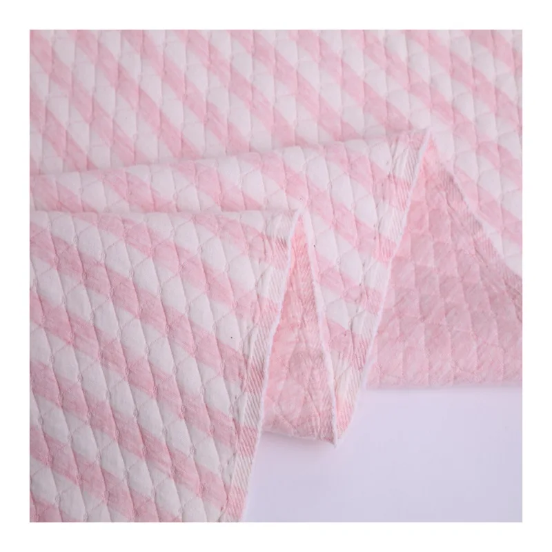 Breathable Organic 88%Cotton 12% Polyester Jacquard Knitted Mattress yarn dyed  Fabric for winter sleepwear