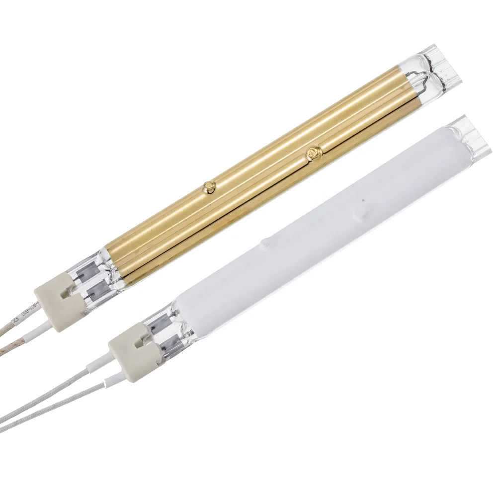 White/gold coating twin tube halogen quartz tube heraeus infrared Heater lamp Cure Lamps