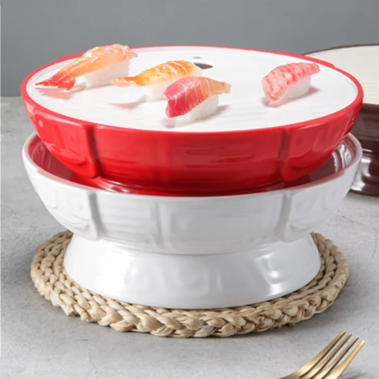 Western Food Molecular Gastronomy Plate Seafood Sushi Fish Sashimi Shell Salmon Buffet Restaurant Dry ice Creative Pate Dishes 6