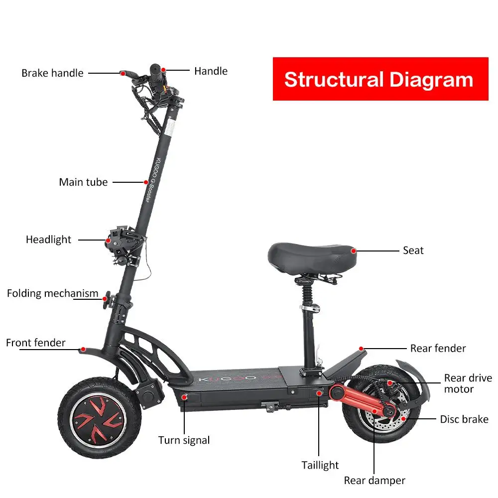 Оптовая продажа Электрический скутер kugoo G-BOOSTER 48 В мощный двухмоторный 800 Вт * 2 портативный быстрый складной для взрослых