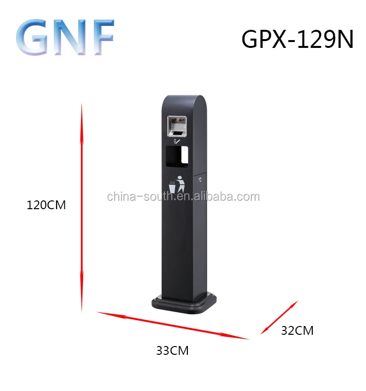 GNF outdoor powder coated ashtray bin ODM OEM