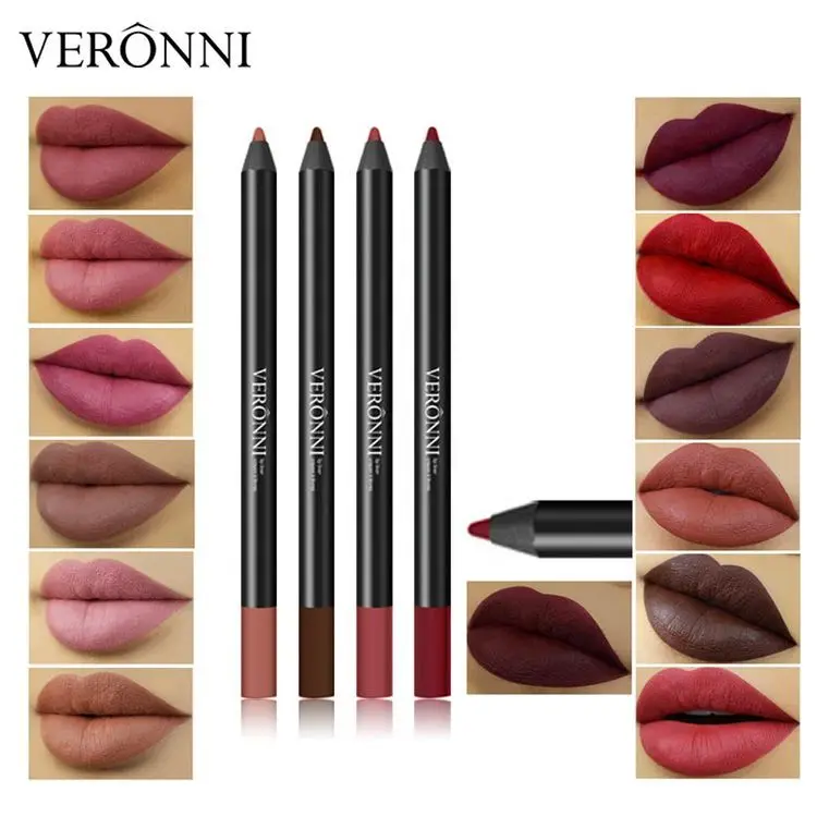 2024 New 13 Color Three in One Lip Pen Colorless lipliner Lipstick Waterproof Durable Mouth Pen