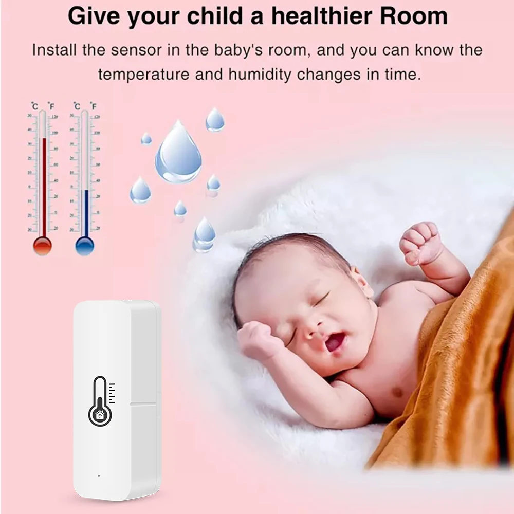 Tuya Smart APP remote monitor home Temperature humidity min WI-FI temperature and humidity sensor