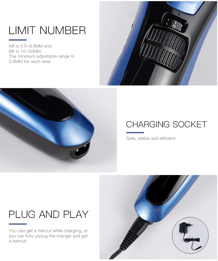 Professional Barber Salon  Grooming Cutting Kit Rechargeable Hair Cutting Tools Hair Clipper  Trimmer