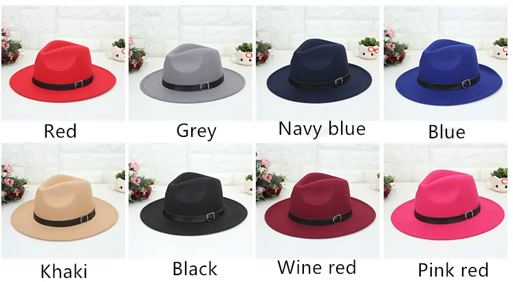 
Wholesale new men wide brim panama vintage unisex custom manufacturers felt women fedora hat 