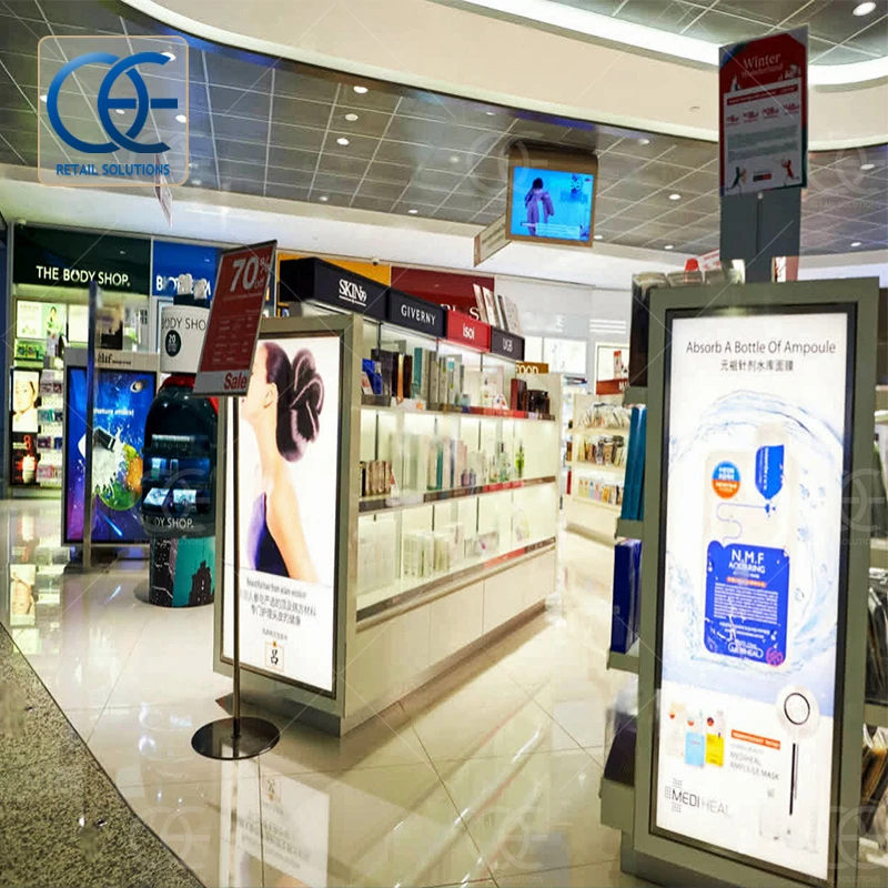 Mall Kiosk Perfume Display Stand Perfume Glass Display Stand For Perfumery Whole Shop Decor