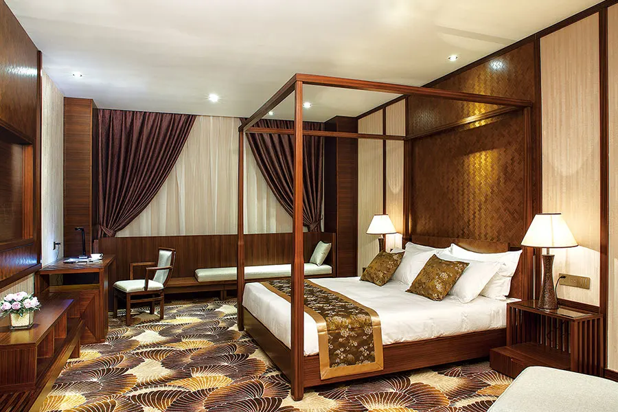 Customized Complete Luxury Apartment Room Furniture Packages King Size Bed Hotel Bedroom Set Wood for Sale Modern Solid