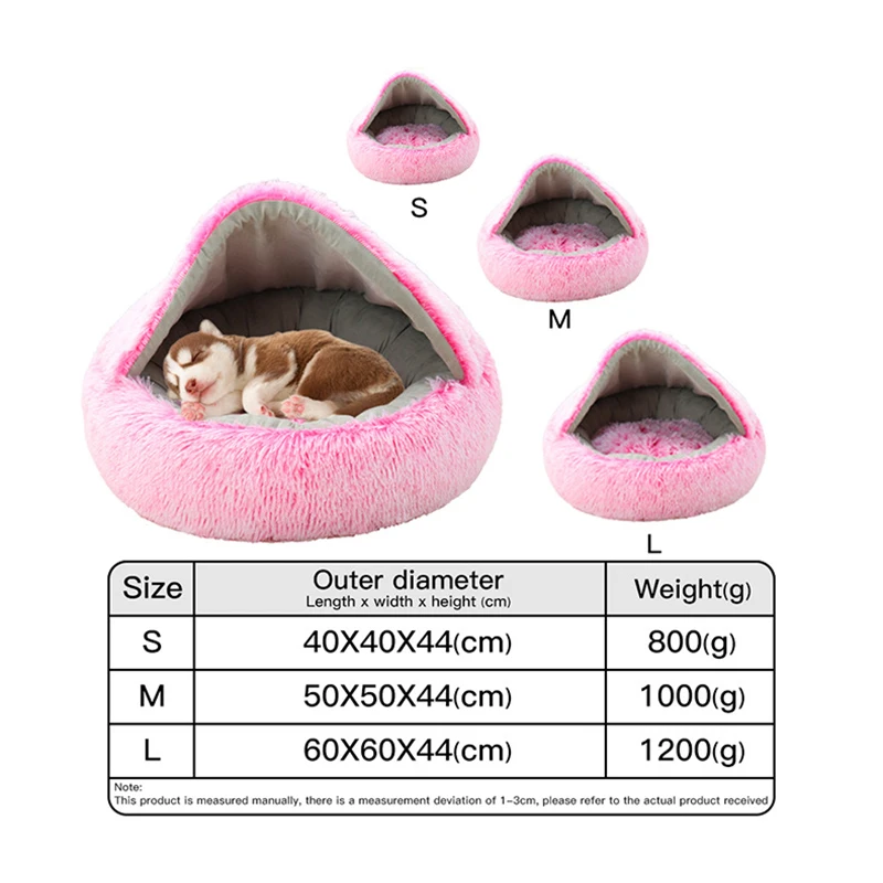Winter Soft Warm Semi-Enclosed Cat Litter Dog Bed House Indoor Cozy Comfy Pet Cat Bed