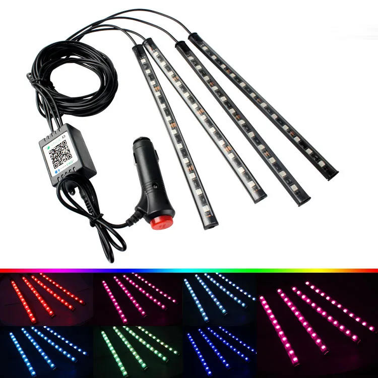 Seven Color RGB APP Car Accessories Auto Parts Foot Well Lighting LED Ambient Atmosphere Lamp Interior Mood Lighting