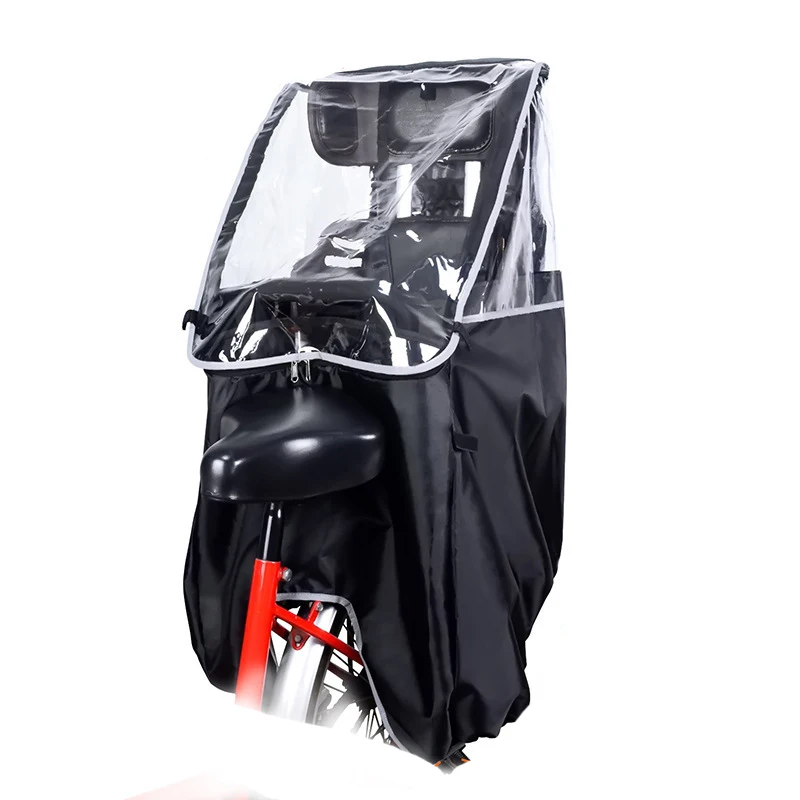 Bicycle Cover PVC Waterproof Clear Raincoat For Bike Rear Child Seat Wind Cover Foldable Transparent Bike Canopy Rain Poncho