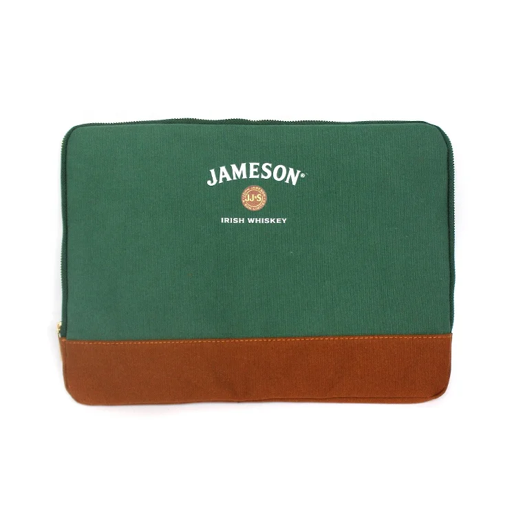 Высококачественные Офисные канцелярские принадлежности на молнии, Холщовая Сумка для документов 12 унций с пользовательским логотипом