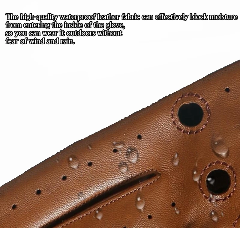 Fashion Men Premium Import Lambskin Leather Soft Full finger Light Brown Driving Gloves For Motorcycle Gloves