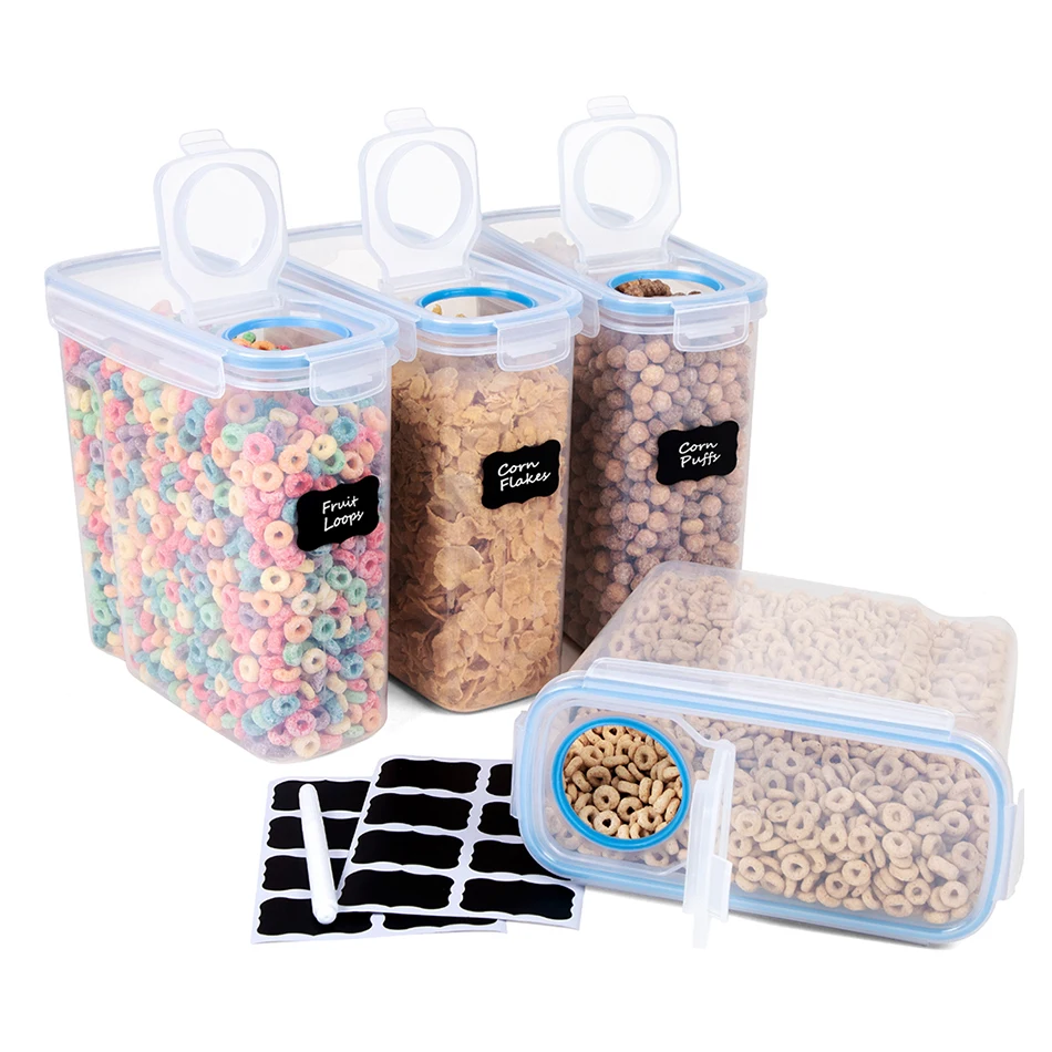 Набор из 4 4L Высокий Прямоугольник Хранения Зерна холодильник для хранения сухих пищевые контейнеры для шкафа