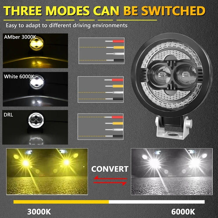 LED light strip, super bright point driving light waterproof mist light orthopedic car motorcycle SUV ATV truck