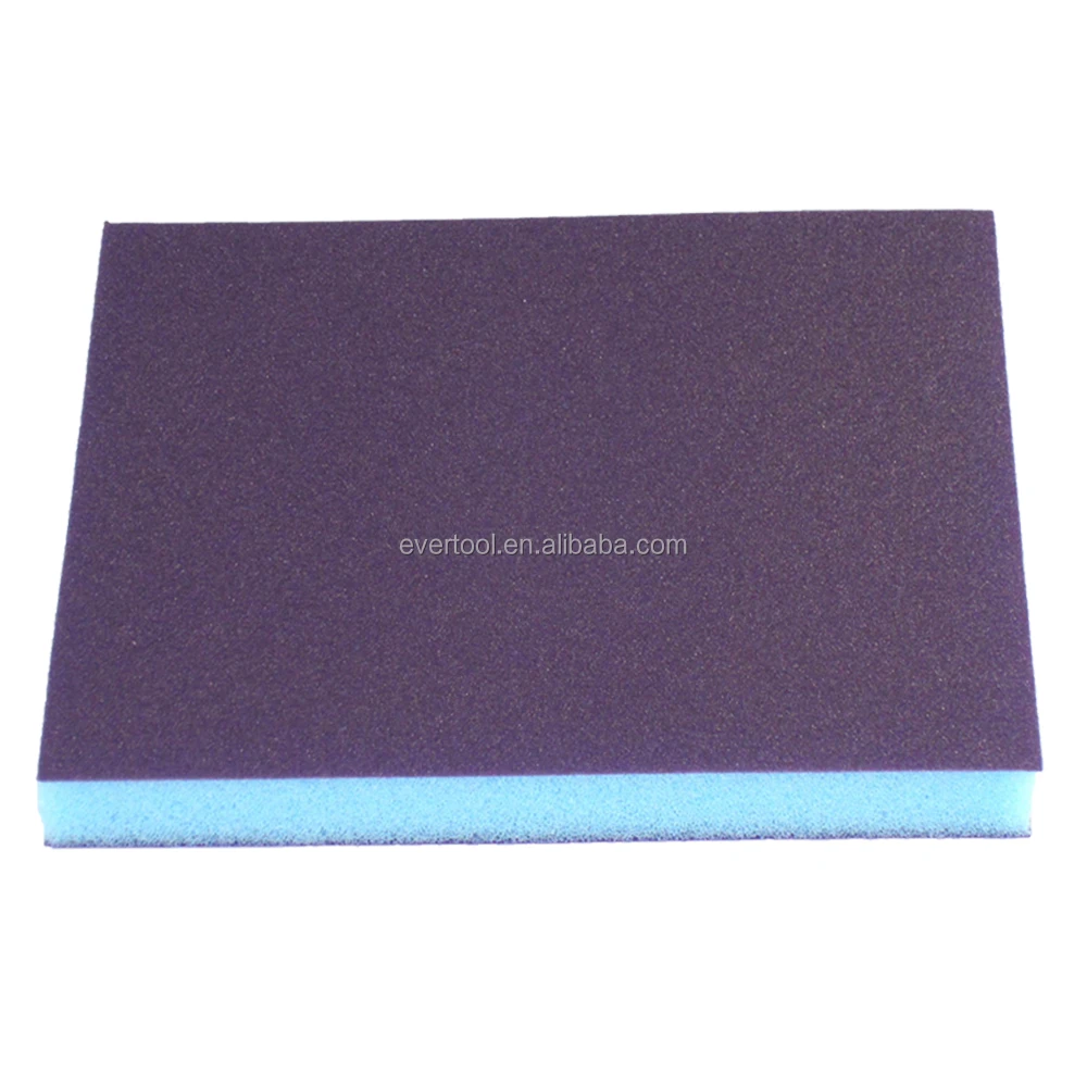 EVERTOOL Hand Abrasive Sheet Granat Abrasive Sponge Sandpaper on Foam Backing 98 x 120 x 13 mm (2-sided)