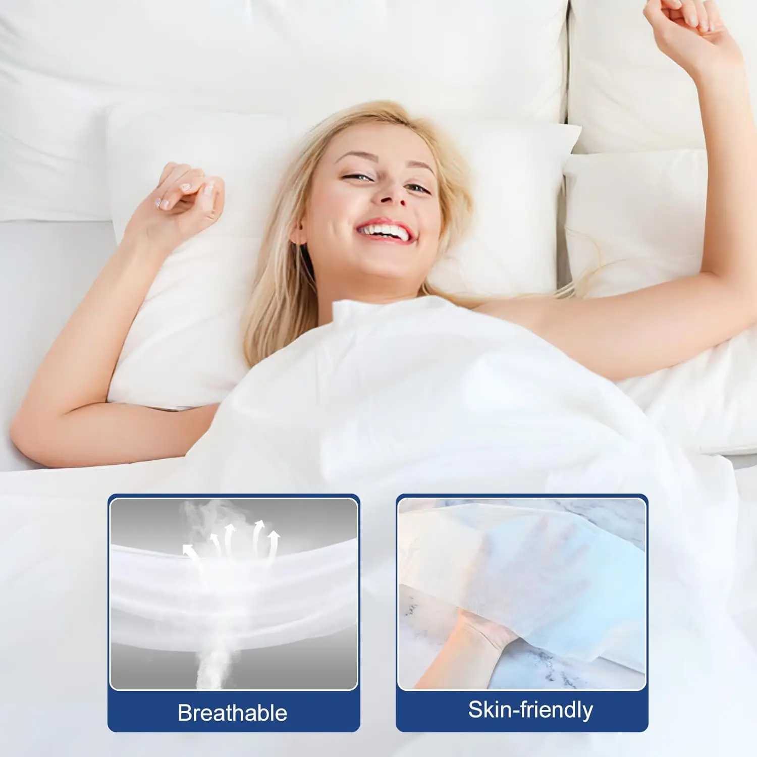 Individually Packed Coverlet Hotel Travel Use Disposable Non Woven Biodegradable Bed Sheets Bedding Set