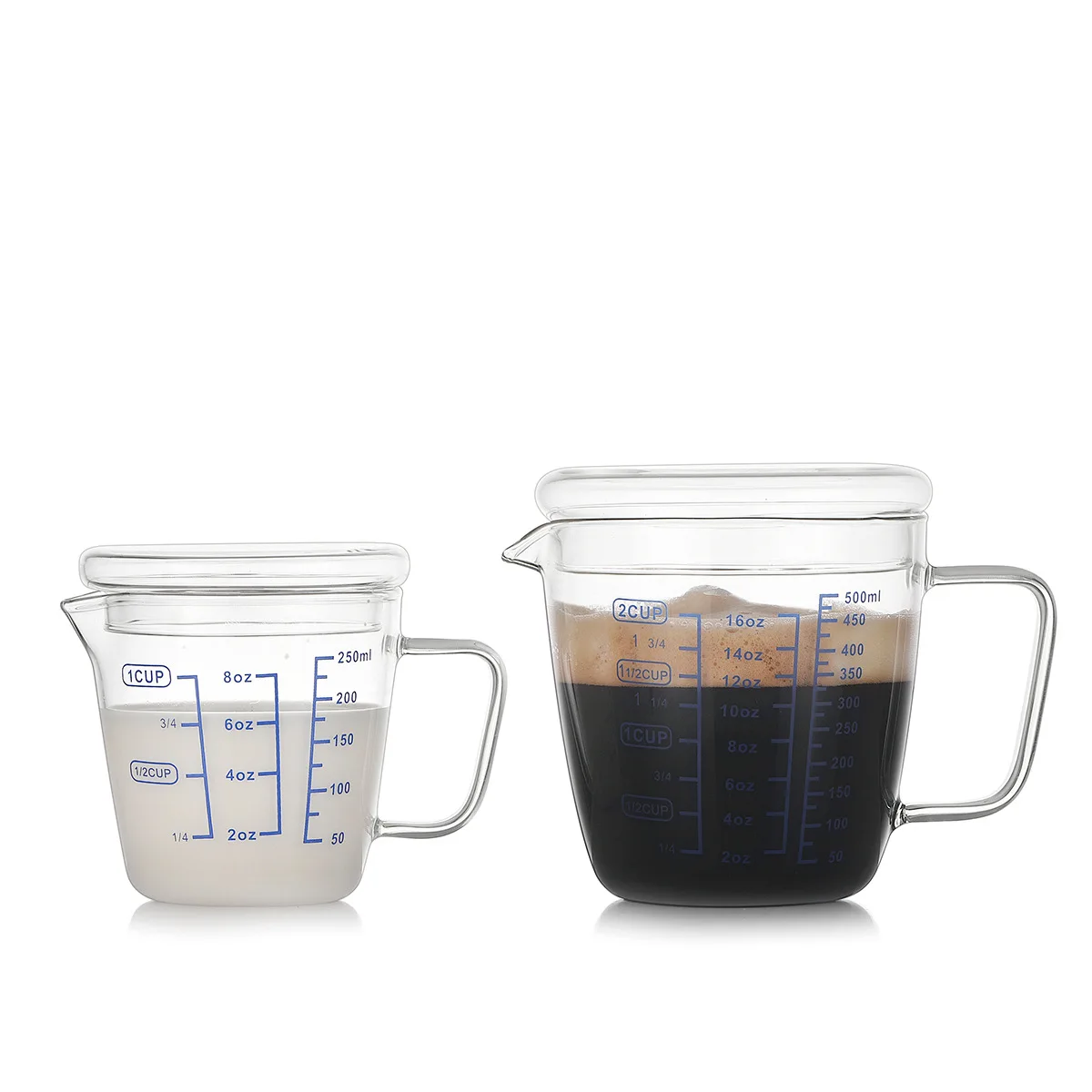 Wideal OEM kitchen multifunctional borosilicate glass measuring cup with handle