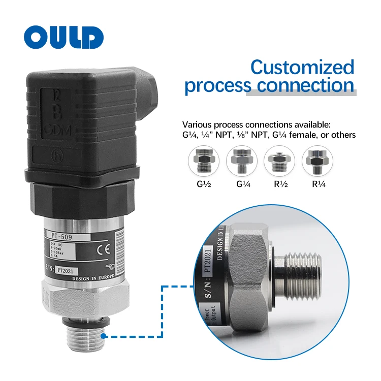 Ould PT-509 0.1Bar 1Bar 150 Psi Ac Miniature Capacitive Piezoelectric Pressure Sensor For Water
