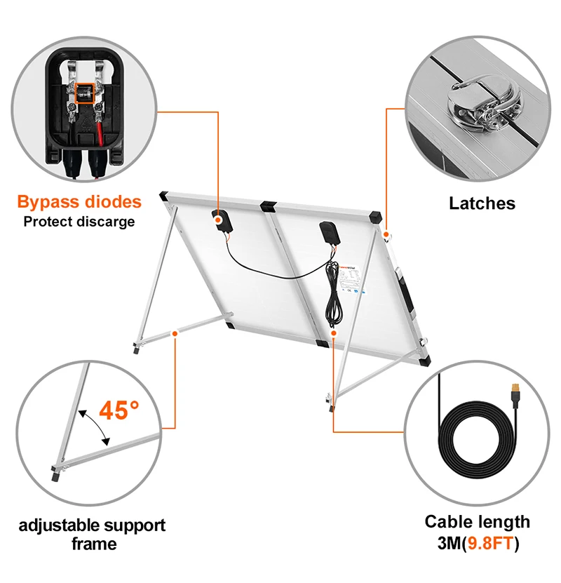 Flashfish Mono 100W 200w 400w 100 160 200 300 260 Watt Foldable Portable Monocrystalline Silicon Solar Panel for Boat Battery