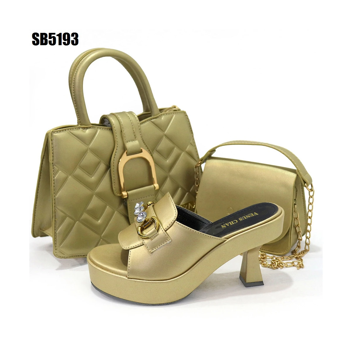 silver color italy matching shoes and bags platform high heel shoes