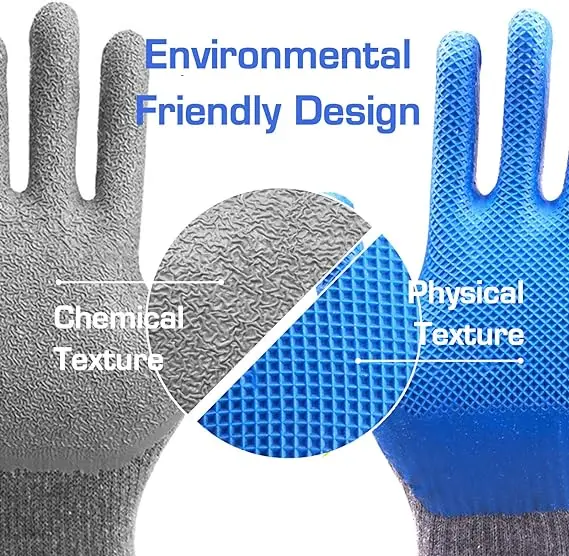 Gardening china 10G cotton crinkle latex palm costed hand protection work gloves with latex for women wholesale malaysia price