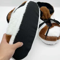 new design Cow  Sneaker Slippers Plush Sneaker  Winter Warm Furry Slippers  Yeezy sneakers slippers for men