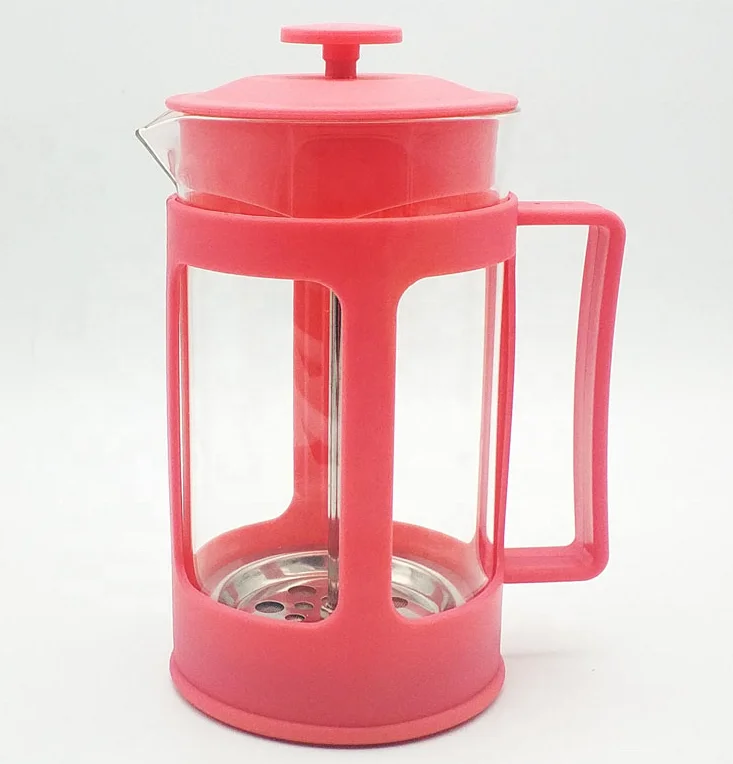 Wholesale Stainless Steel Plunger Glass Tea Pot Espresso Coffee Plunger Plastic French Press